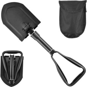 58cm Folding Shovel,Extra Stable High Strength Carbon Steel Multifunction Shovel with Carrying Bag,Combination Folding Camping Shovel for Outdoor