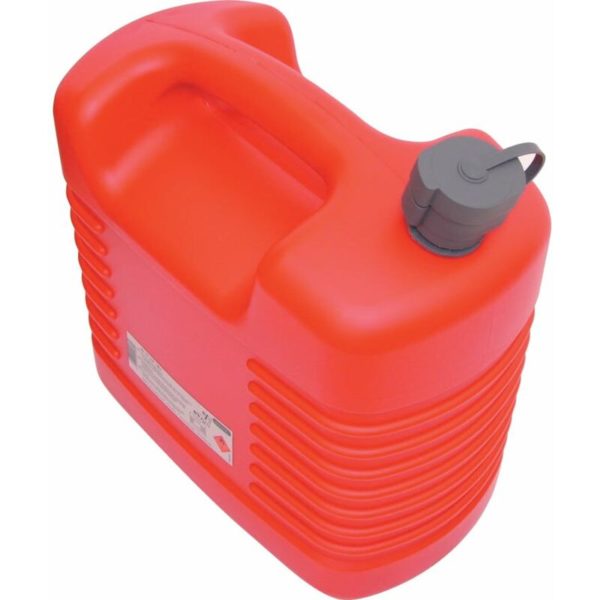 5L Plastic Jerry Can with Internal Spout - Red - Kennedy