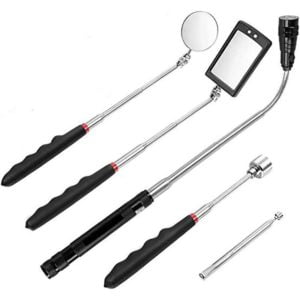 5er pick-up tool - telescopic magnet inspection mirror with LED lamp