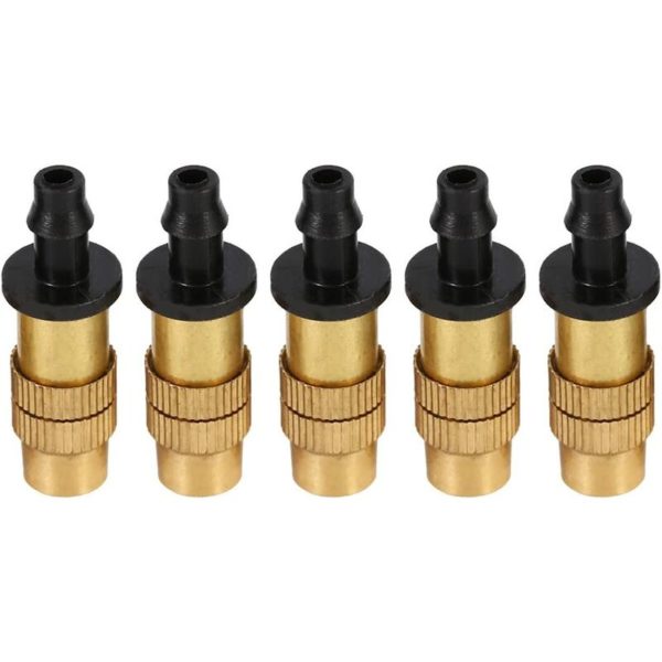 5pcs Brass Pipe Fittings Adapter Spray Nozzle Mist Sprinkler Connector for Flexible Hair Tube Patio Lawn Garden Irrigation