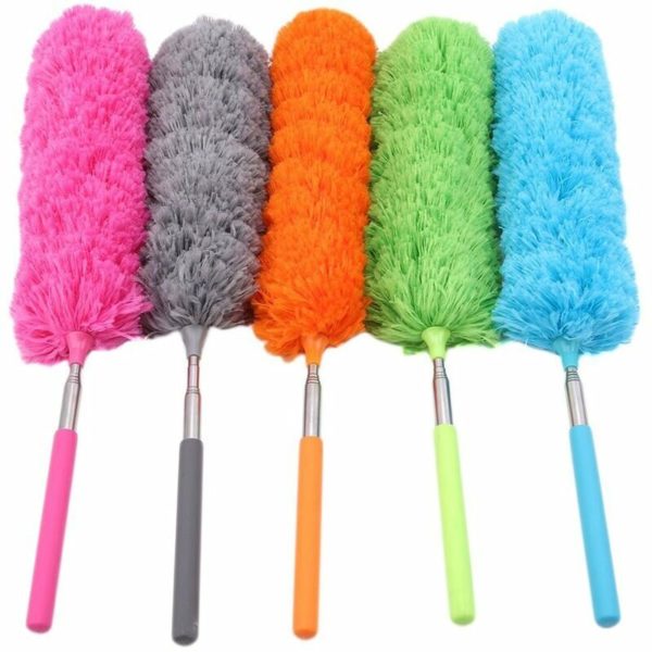 5pcs Extendable Duster, Microfiber Cloth, Cleaning Brush, Washable Adjustable Extendable with Telescoping Bar for Car Mobile Windows - Colorful