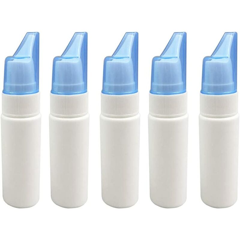 5pcs Nasal Spray Bottles Empty Plastic Nasal Spray Bottles Reusable Container Fine Mist Sprayer (60ml)