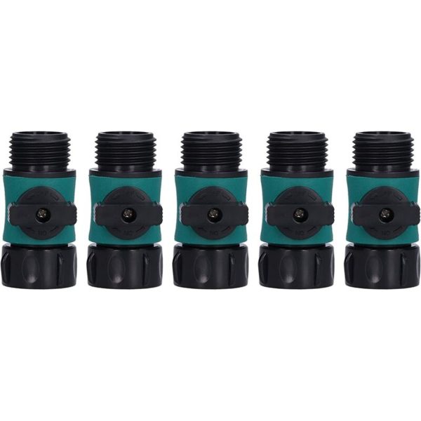 5pcs Quick Connector Multipurpose Water Sprayer Adapter G3/4in Internal and External Thread Irrigation Valve us Standard for Garden and Yard