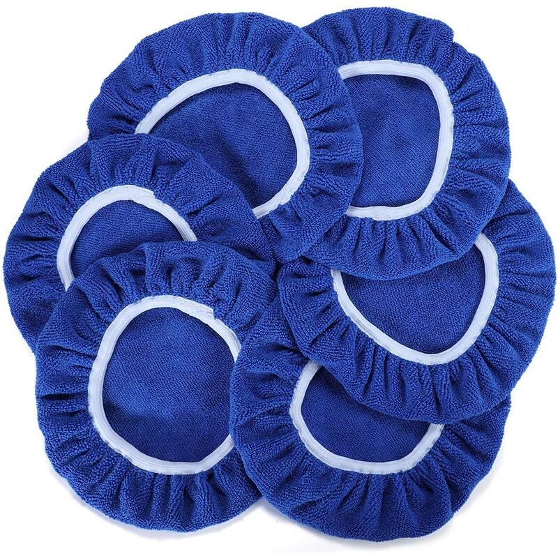 6 Cotton car polishing mat (120-150 mm) - car wax kit blue