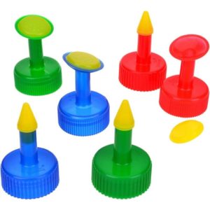 6 Pack Bottle Top Watering Plastic Plant Watering Spike Sprinkler Fits for 28mm Bottle Tops Watering Seed Seedling Garden Irrigation 3 Colors Red