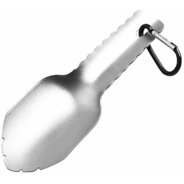 6.1 Inch Aluminum Alloy Lightweight Hand Shovel Trowel for Camping, Hiking, Gardening - Silver - Silver