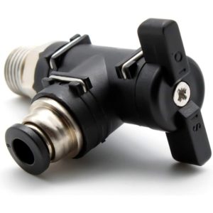 6mm Air Hose Connector and 1/4 Inch Thread, Pneumatic Connector, Black Right Angle Air Flow Control Valve, Can Be Used To Control Pipeline Gas