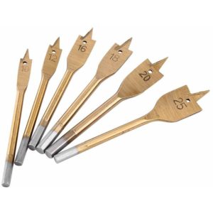 6pcs Spade Bits Shovel Drill Bit High Grade Shovel Blade Bits Woodworking Flat Drilling Drilling Tools 10-25mm