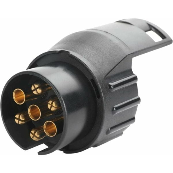 7 to 13 Pin Trailer Adapter Caravan Plug - Black - 12V Waterproof - FVO