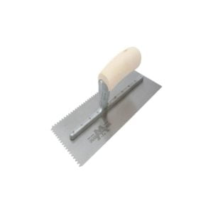 701S v Notched Trowel - Wooden Handle - ,