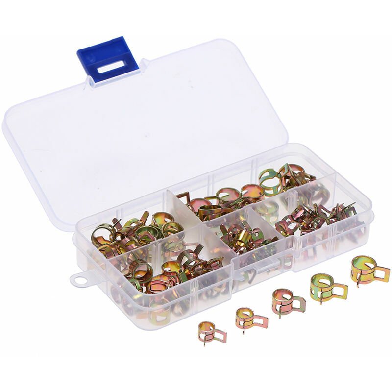 75 Piece Assorted Set 6/7/8/9/10mm Autos Spring Clamp Hose Clamps Fuel Oil Water Hose Pipe Tube Clamp Fastener