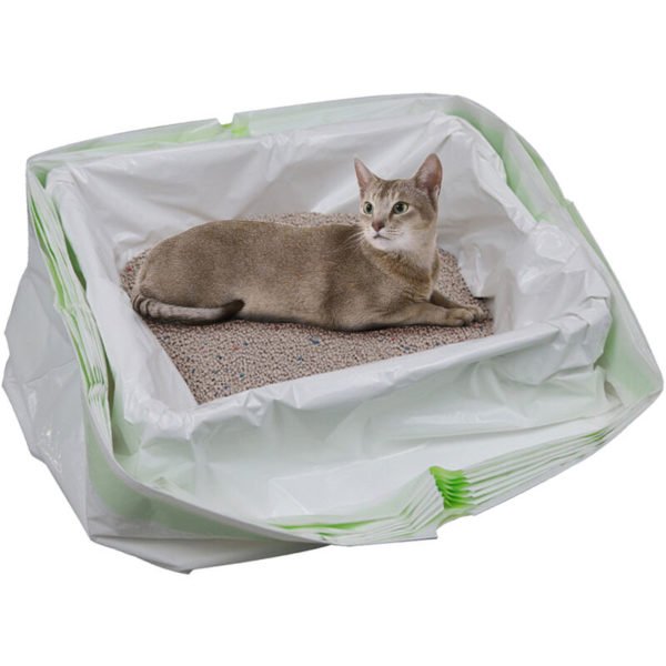 7PCS Cat Litter Box Liners 76 Filtration Holes Convenient Durable Large Drawstring Kitty Litter Pan Bags Cat Waste Collection Bag-790 x 457mm