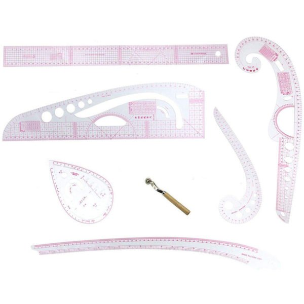 7pcs Multi-function Sewing Dress Ruler Set Measure Tool for Dressmaking Tailor Clothes Design Making Tools, Multicolor