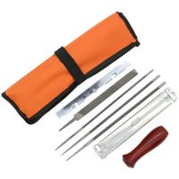 8 pcs Chainsaw Sharpener File Kit Hand Tool for Sharpening Electric Chain Saw Includes 5/32 3/16 7/32 Inch Round File, Flat File, Wood Handle, Filing