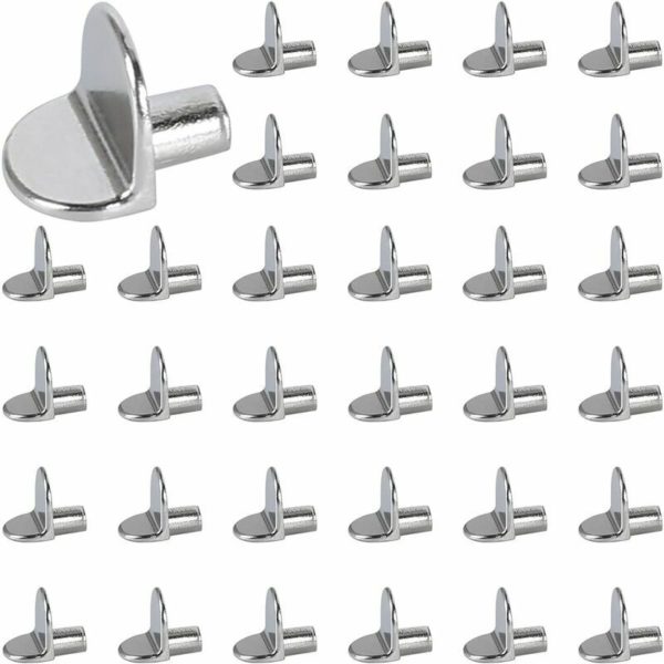 80pcs Shelf Cleats 5mm Shelf Cleats Shelf Support Pins Shelf Pins Shelf Brackets Closet Office Shelves DIY Stainless Steel