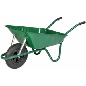 85 Litre Heavy Duty Builders Wheelbarrow Ð Green Ð Pneumatic Wheel