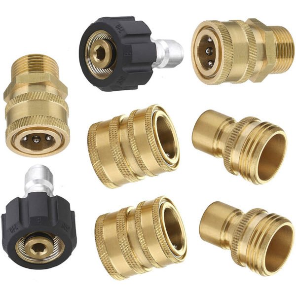 8Pcs High Pressure Cleaning Machine Adapters Quick Coupling Kit Sprayer Washer Adapter Set