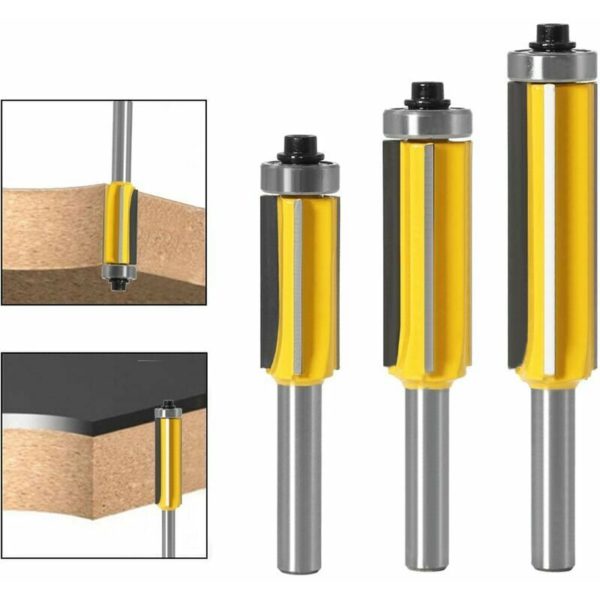 8mm Shank 4 Blade Wood Router Bit 3 Piece Finishing Pattern Router Bit Set Shank Flush Router Bits - Versailles