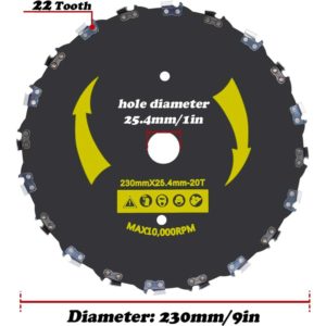9 x 20T Chainsaw Tooth Brush Blade , Trimmer, Weed Eater (1 Arbor) BR-Vie