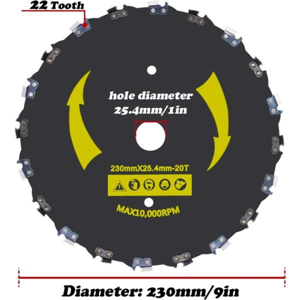 9 x 20T Chainsaw Tooth Brush Blade , Trimmer, Weed Eater (1 Arbor) BR-Vie