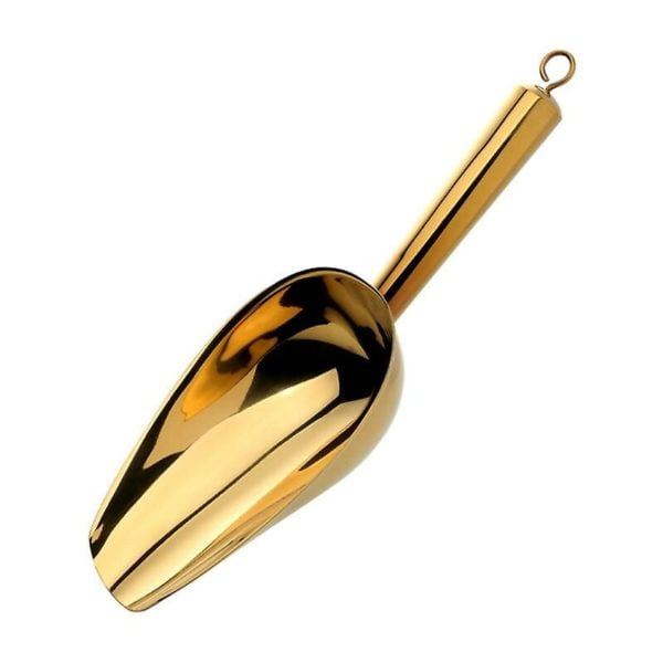 9.8inch Stainless Steel Ice Scraper Spoon Dry Food Flour Candy Spice Scoop Buffet Shovel Wedding Bar Kitchen Utensil Gold Thsinde