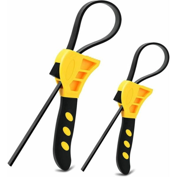 A batch of 2 sets of oil filter strap wrenches, used to open the can Hose wrench strap wrench universal wrench strap wrench socket wrench, fastening