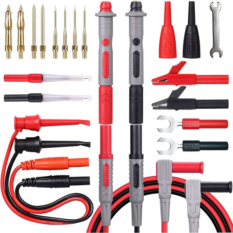 A set of 25 multimeter lead kits, professional and improved test leads ...