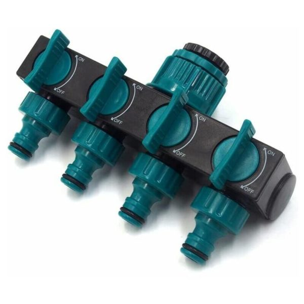 AGILITY Sprinkler Hose Connector 4 Outlets, Distributor Sprinkler Connector Extension Connector Tap Adapter Tap Nose and Selector for Garden