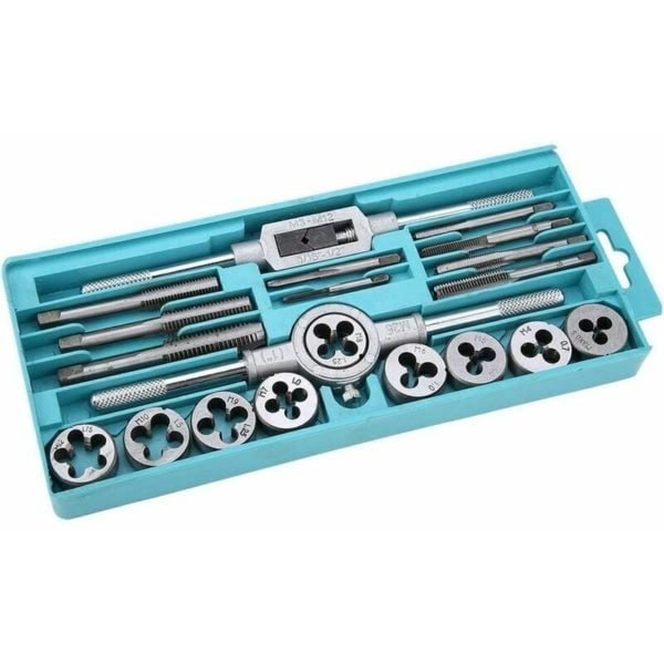 AGILITY Tap and Die Kit, 20pcs M3-M12 Tap and Die Metric Steel Die Set with Adjustable Ratchet (20pcs)