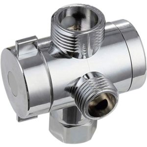 Abs Chrome 3 Way Diverter T-Fitting for Bathroom Angle Valve Hose Shower Arm wc
