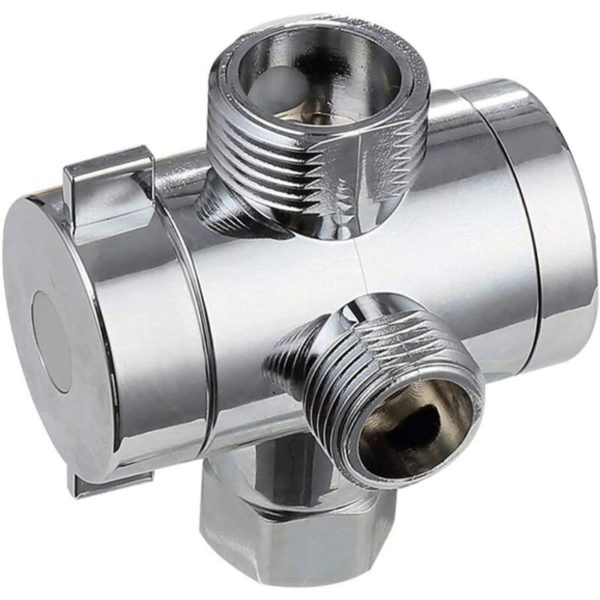 Abs Chrome 3 Way Diverter T-Fitting for Bathroom Angle Valve Hose Shower Arm wc