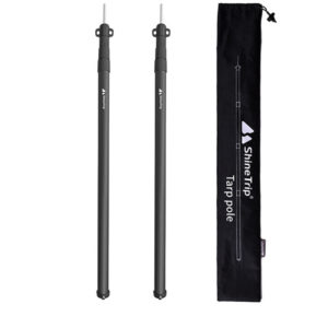Adjustable Aluminium Alloy Tarp Poles Portable Telescoping Lightweight Tent Rods for Camping Backpacking Hiking Outdoor Camping Equipment,model:Black