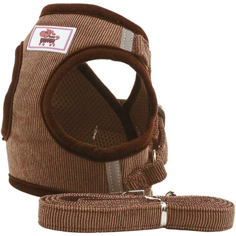Adjustable Dog Harness with Reflective Traction Rope Breathable Mesh Materials Chest Harness for Pets Cafe S