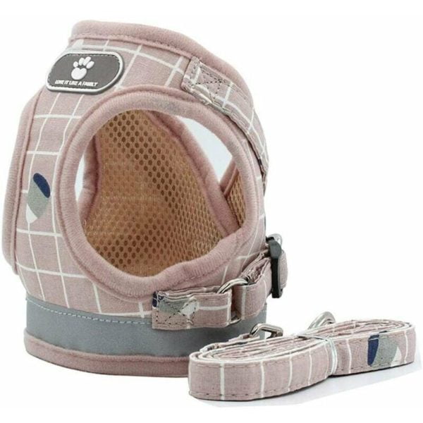 Adjustable Harness Vest Padded Reflective Soft Breathable Comfortable Leash for Small Dog Puppy MZ083 (XS, Pink)