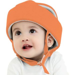 Adjustable baby head protection helmet children's safety helmet learning to crawl playing baby helmet shock protection orange