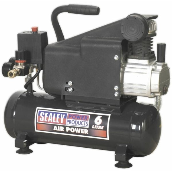 Air Compressor 6L Direct Drive 1hp SAC0610E - Sealey