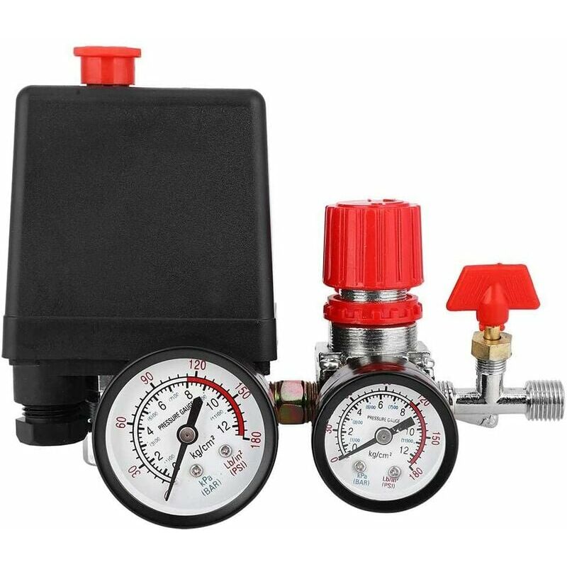Air Compressor Air Compressor Pressure Switch Pressure Valve Switch With Gauge Regulators (Iron Pressure Gauge)