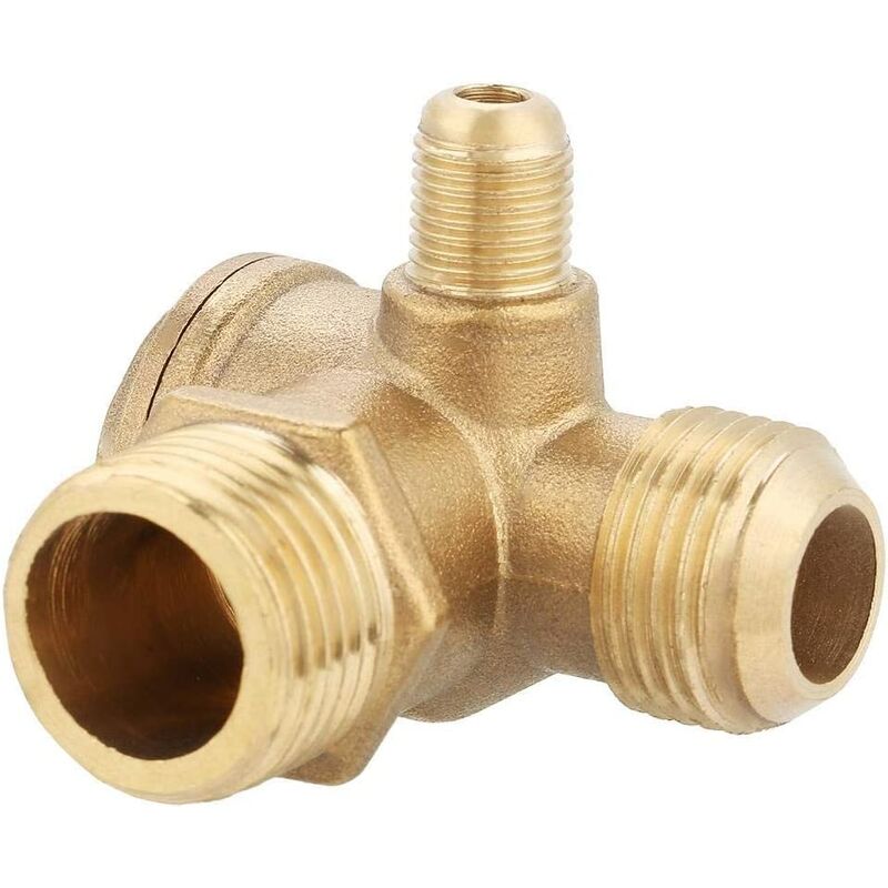 Air Compressor Check Valve, Right Hand Brass Valve with 90 Degree