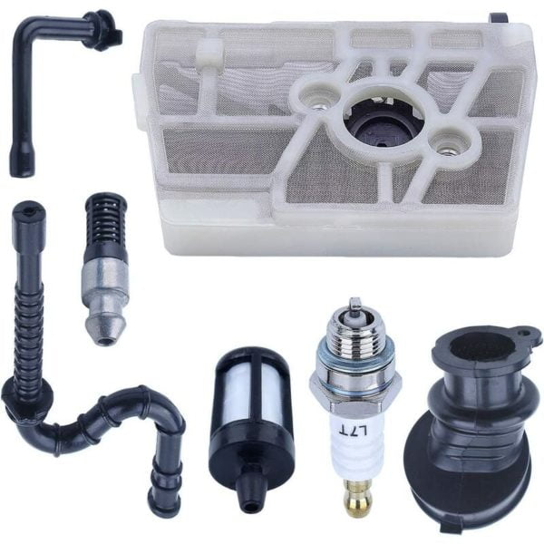 Air Filter and Fuel Line kit with Spark Plug for Stihl MS240 024 026 Replacement parts for 1121 120 1625