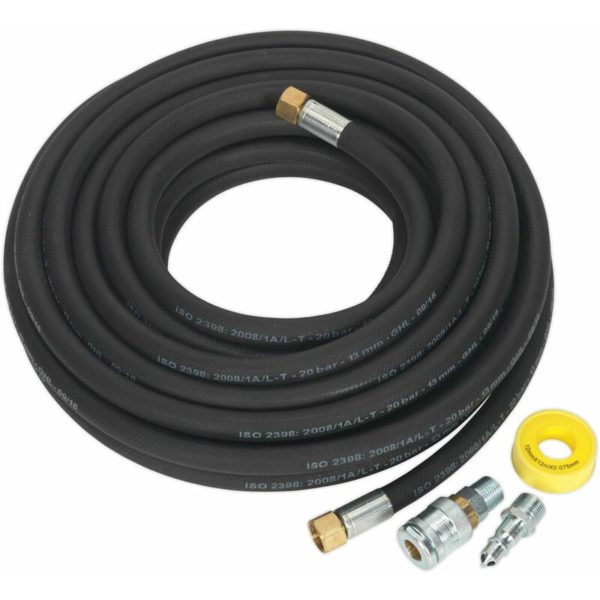 Air Hose Kit 15m x �13mm High Flow with 100 Series Adaptors AHK04 - Sealey