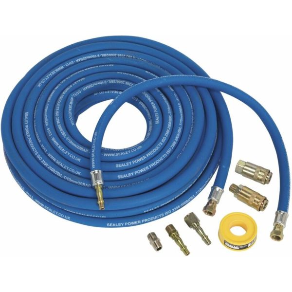 Air Hose Kit Heavy-Duty 15m x �10mm with Connectors AHK02 - Sealey