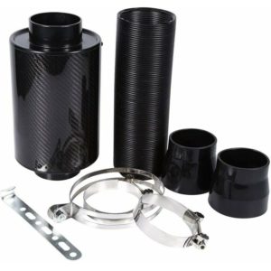 Air Intake System, Car 3" Carbon Fiber Cold Air Cleaner Intake Hose Kit - FVO