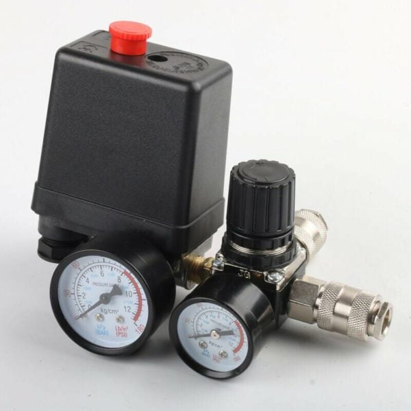 Air compressor controller control valve, 90-120PSI pressure regulator with set of handling fittings,