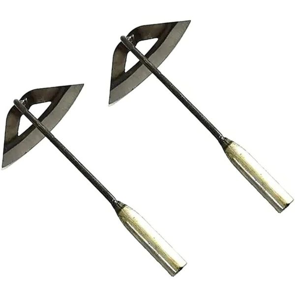 All Steel Hollow Hoe Hardened Outfit & agrave Handheld Portable Gardening Soil Release Tool - Household Weed Killer Garden Farming Accessories (2pc)