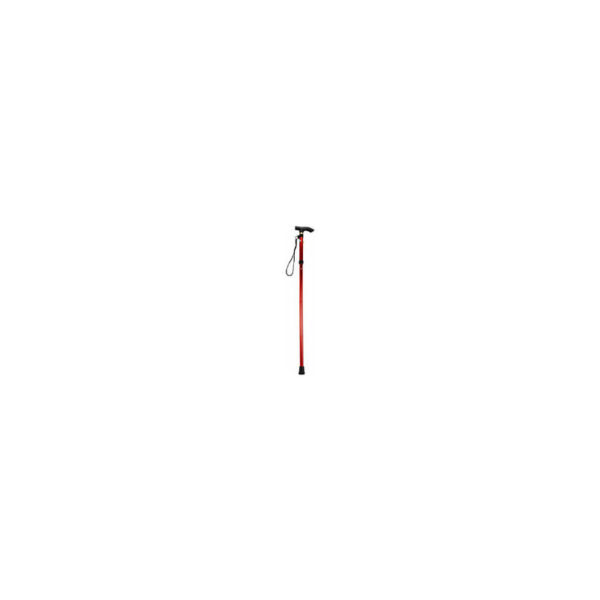 Aluminum Alloy Folding Crutches, Anti-Slip Adjustable Crutches, Telescopic Climbing Canes (Red)