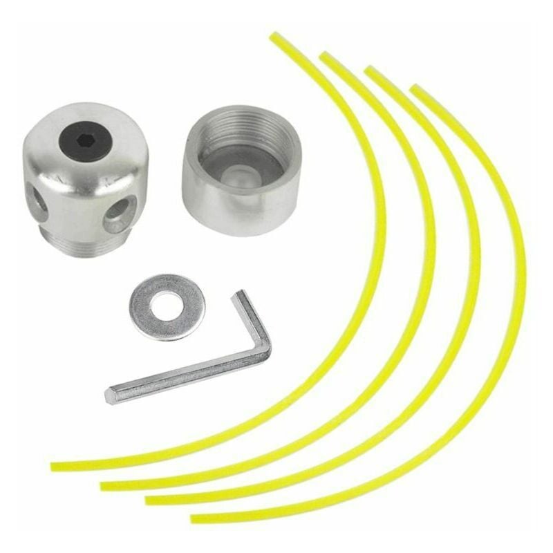 Aluminum Grass Trimmer Head Universal Brush Cutter Head Spool Trimmer Head with 4 Nylon Line Trimmer Head Double Line Spool Head,KoleZy