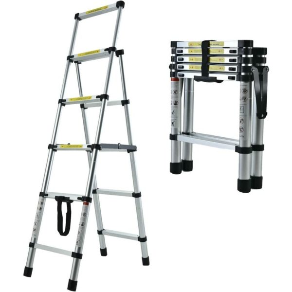 Aluminum Telescoping Ladders Multi-Purpose Ladder 4 5 Step Ladders (1 ...