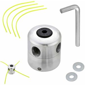 Aluminum trimmer head, universal lawn trimmer head with 4 nylon cords