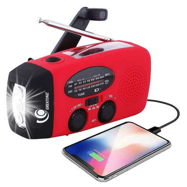 Am/fm/wb Emergency Hand Crank Generator Hy-88wb Radio Flashlight Charger Solar Generator