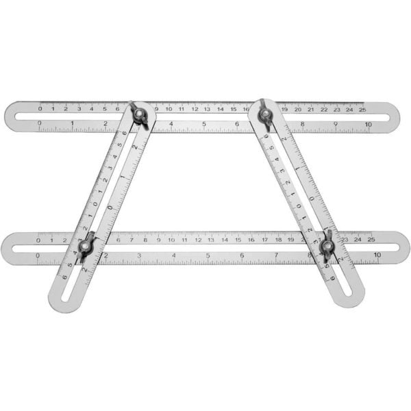 Angle Measuring Ruler , Angle Measuring Tool , Multi Angle Ruler , Four Folding Aluminum Alloy Double Scale Folding Ruler Ruler Angle Measuring Tool